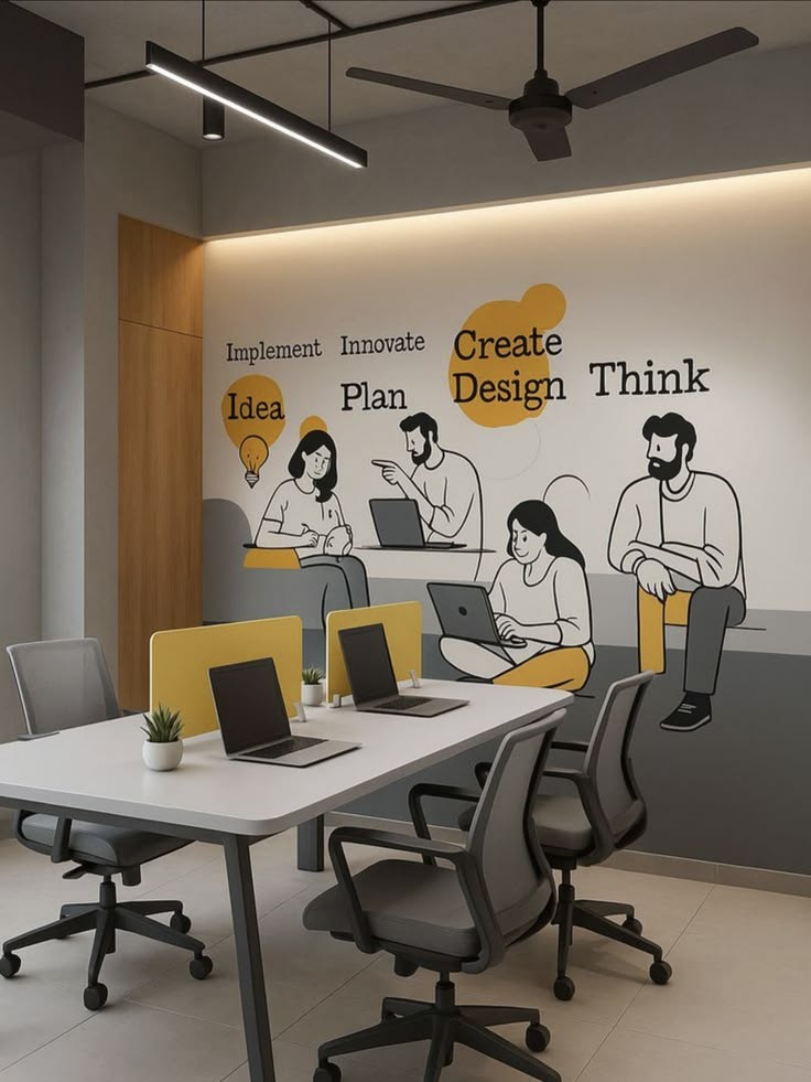 Illustration of a team planning and collaborating around a table
